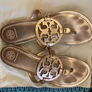 GOLD/BRONZE MILLER SANDAL, LEATHER